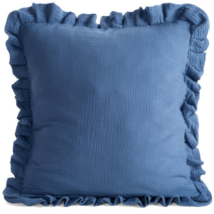 Mušelínová obliečka 45x45 cm na vankúš modrá